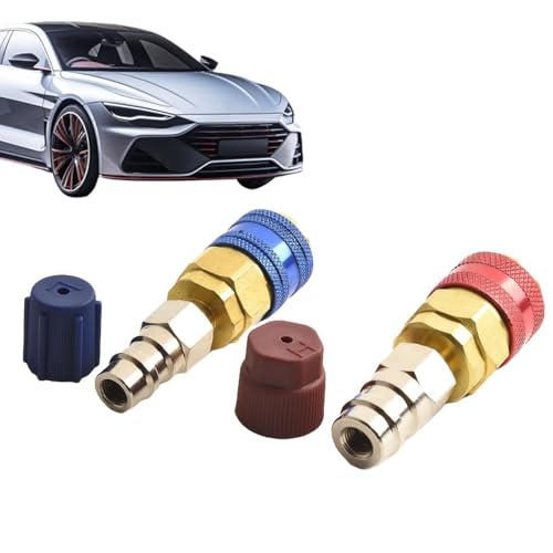 Schnellkupplungsadapter | Kfz-Klimaanlagen Druckkupplung - Einstellbarer Kältemitteladapter Satz für Klimaanlagenbefüllung von Shenrongtong