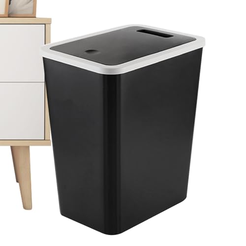 Shenrongtong Badezimmer Mülleimer Mit Deckel - Abfallbehälter | Recyclingbehälter Mit Pressdeckel Schmal Modern 13L Für Küche Bad Wohnzimmer von Shenrongtong