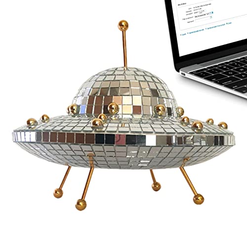 Shenrongtong UFO-förmige Discokugel - Disco-Kugel-Dekorationen in Form Einer fliegenden Untertasse | Glitzer-Disco-Kugel für Partys, Zuhause, Wohnzimmer, Kunstdekoration von Shenrongtong