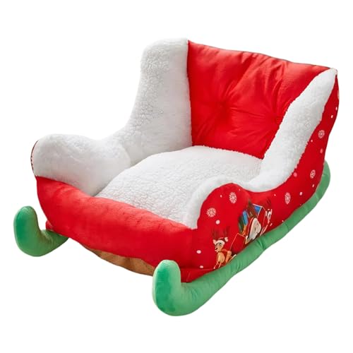 Shenrongtong Weihnachtsschlittenhundbett, Winter warmes Plüschhundbett, rote Feiertagsthemenfeste Sofa, Santa Haustierfestes Nest für Katzenkätzchen Welpe Shenrongtong Weihnachtsschlittenhundbett, Winter warmes Plüschhundbett, rote Feiertagsthemenfeste Sofa, Santa Haustierfestes Nest für Katzenkätzchen Welpe von Shenrongtong