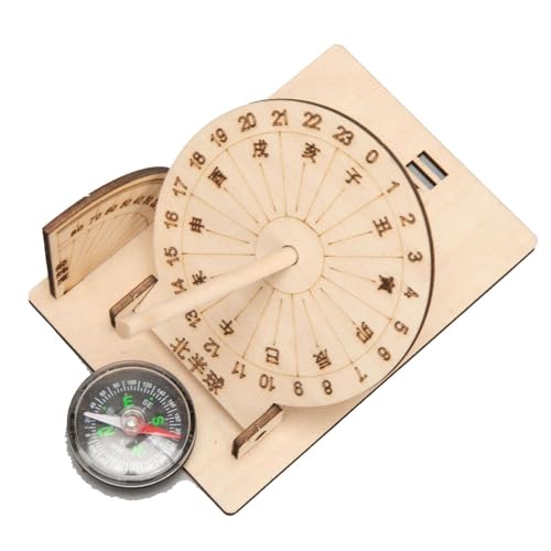 Sonnenuhr, wissenschaftliches Modell, hölzerne Sonnenuhr, antike Zeitschaltuhren - Interaktives Lernspielzeug für praktisches Lernen - Antike Timer, die die Zeit messen, Lernuhr für von Shenrongtong
