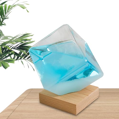 Storm Glass Wetterstation - Großer Würfel-Sturmwolken-Wettervorhersager | Stilvolles Wetterglas, praktische Schreibtischdekoration für Zuhause, Schreibtisch, Geburtstagsgeschenk von Shenrongtong