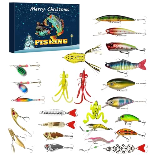 Weihnachts Kalender - 24 Tage Angelköder Weihnachtskalender Spielzeug,Haushaltsbedarf Für Nachbar Onkel Opa Ehemann Großvater Sohn | Haushalt Geschenk von Shenrongtong