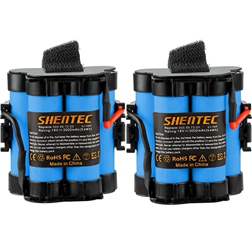 2X Shentec 18V 3000mAh Lithium Kompatibel mit Gardena Akku Mähroboter R80Li R75Li R70Li R50Li R45Li R40Li R38Li Husqvarna Automatischer Rasenmäher 105, 305, 308, 308x Flymo Mähroboter 1200R von Shentec