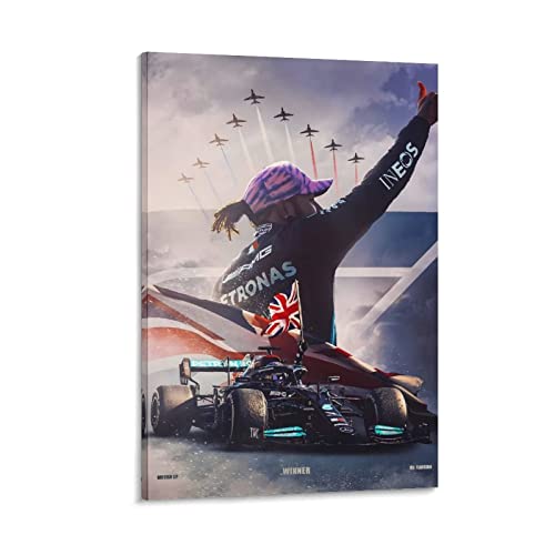 Shenywell Bilder Wohnzimmer Modern Lewis Hamilton F1 Racing Car Racer 1 Sport Gemälde für Schlafzimmer Heimdekoration Wohnzimmer 30x40cm Kein Rahmen von Shenywell