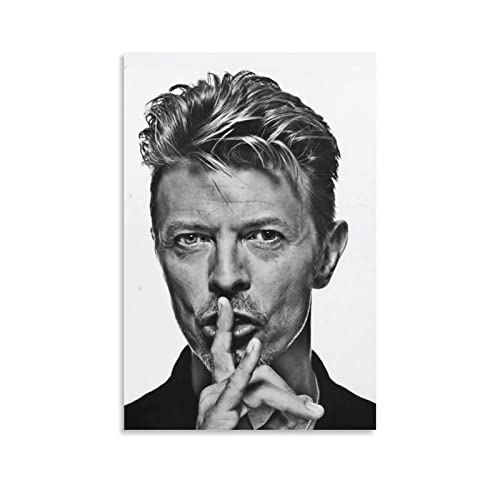 Shenywell Leinwand Bedrucken David Bowie Poster mit britischem Sänger, für Teenager, Wandgemälde für Wohnzimmer, Badezimmer 60x80cm Kein Rahmen von Shenywell