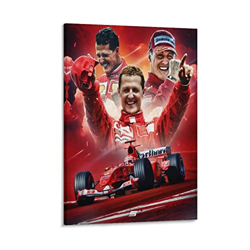 Shenywell Leinwand Bedrucken Michael Schumacher Tapete, HD-Leinwand-Kunstposter Modern für Zuhause, Zimmer, Büro, Wanddekoration 50x70cm Kein Rahmen von Shenywell