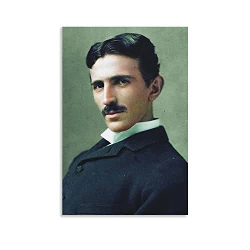 Shenywell Leinwand Bedrucken Nikola Tesla, Raumdekoration, Wandkunst für Kinderzimmer, Schlafzimmer, Heimdekoration, Musikposter 50x70cm Kein Rahmen von Shenywell