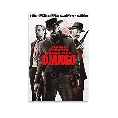 Shenywell Leinwand Bilder Django Unchained Klassisches Filmposter für Schlafzimmer, Bild 60x90cm Kein Rahmen von Shenywell