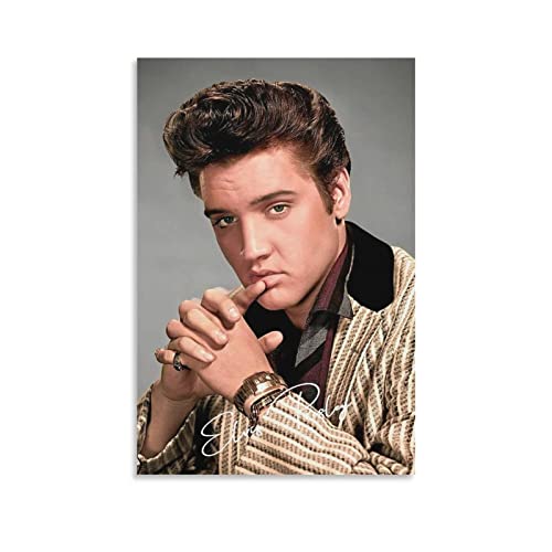 Shenywell Leinwand Bilder Elvis Presley Poster Dekorative Malerei Leinwand Wandkunst Wohnzimmer Poster Schlafzimmer Malerei 60x90cm Kein Rahmen von Shenywell