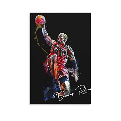 Shenywell Leinwand Bilder Kunst Dennis Rodman Poster, Raumdekoration für Teenager, Wandgemälde für Wohnzimmer 60x90cm Kein Rahmen von Shenywell