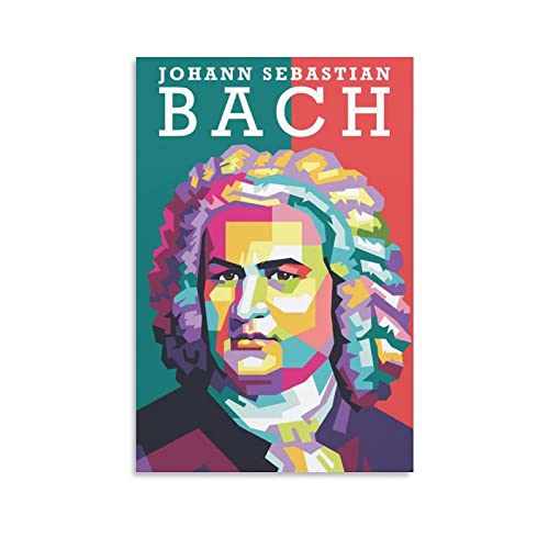 Shenywell Leinwand Bilder Kunst Der Komponist Johann Sebastian Bach Kreativität Poster Geschenk Wohnzimmer Drucke Schlafzimmer Dekor Poste 30x40cm Kein Rahmen von Shenywell