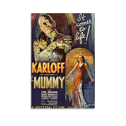 Shenywell Leinwand Bilder Kunst The Mummy Klassisches Horror-Film-Poster für Schlafzimmer, ästhetisch, dekoratives Gemälde 30x40cm Kein Rahmen von Shenywell