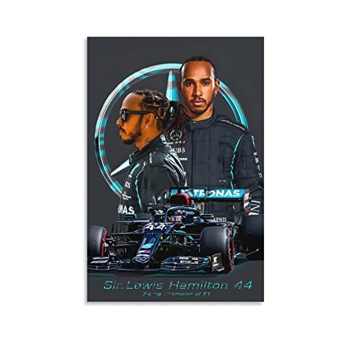 Shenywell Leinwand Bilder Lewis Hamilton F1 Racer Sport-Poster, wasserdicht, modern, ästhetisch, Raumdekoration, Studentenwohnheim, Wanddekoration, 60x90cm Kein Rahmen von Shenywell