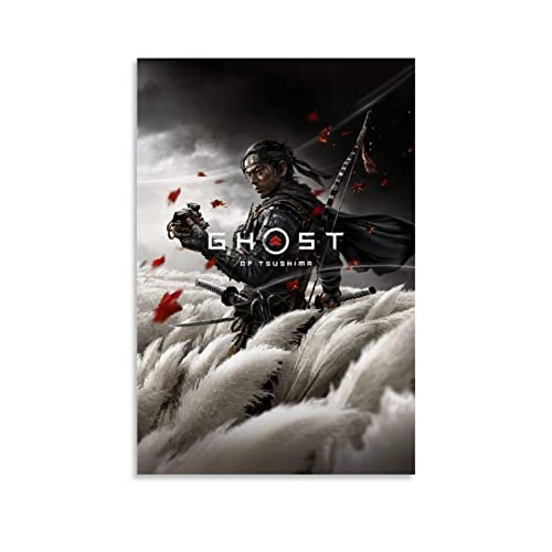 Shenywell Poster Kunstdrucke Game Poster Ghost of Tsushima Poster Dekorative Wandkunst Wohnzimmer Poster Schlafzimmer Malerei 40x50cm Kein Rahmen von Shenywell