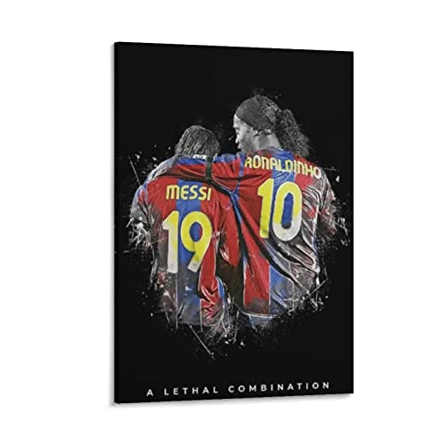 Shenywell Poster Kunstdrucke Ronaldinho und Messi Sport 50x70cm Kein Rahmen von Shenywell