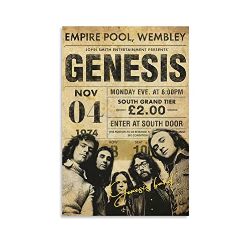 Shenywell Wanddeko Poster Genesis Band Poster, Leinwand-Kunstposter und Wandkunst, Bilddruck, modernes Familien-Schlafzimmer-Dekor-Poster 40x50cm Kein Rahmen von Shenywell