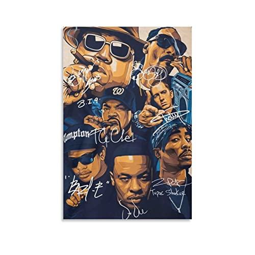 Shenywell Wanddeko Poster Hip Hop Old School Rapper Kunst Wohnzimmer Schlafzimmer Heimtextilien 60x80cm Kein Rahmen von Shenywell