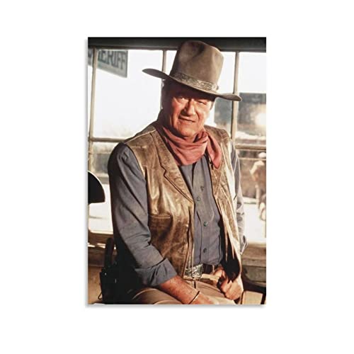 Shenywell Wanddeko Poster John Wayne Poster, für Teenager, Mädchen, Wandgemälde für Wohnzimmer, Badezimmer, Küche, Wandkunst, 50x70cm Kein Rahmen von Shenywell