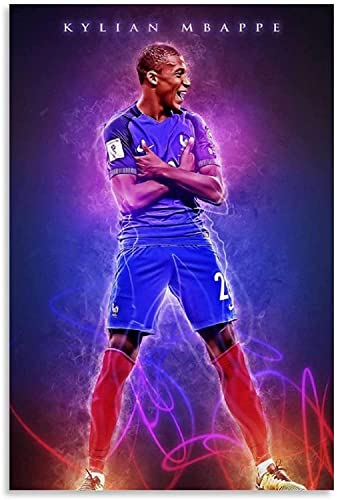 Shenywell Wanddeko Poster Kylian Mbappe HD Dekoratives Wohnzimmer-Poster-Schlafzimmer-Gemälde 60x80cm Kein Rahmen von Shenywell