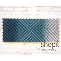 Große Wandkunst Aus Holz - Dunkelblau Grau Home Office Wanddekoration Midcentury 3D Sound Diffusor Akustik Panel von ShepitWorkshop