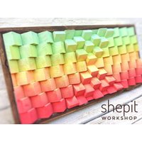 Holz Wandkunst - Groß Buntes Modernes Abstraktes Kunstwerk 3D Klang Diffusor Akustik Panel von ShepitWorkshop