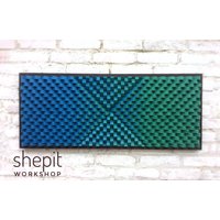 Holz Wandkunst - Mit Verlaufsglas Blau Grün Moderne Abstrakte Holzkunst Große 3D Art Deco Boho Klang Diffusor Panel von ShepitWorkshop