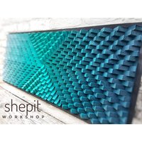 Türkis Holz Wand Kunst - Sound Diffuser Acoustic Panel von ShepitWorkshop