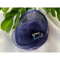 Damen Kippah - Fascinator Marineblau Faux Gem Yarmulke Für Frauen Kopfbedeckung Sheppah Sheppah von SheppahShop
