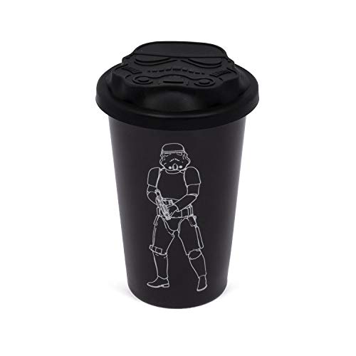 Shepperton Design 1002207 ThumbsUp Original Stormtrooper-Keramiktasse mit Deckel (sw), Keramik, Schwarz von Thumbs Up