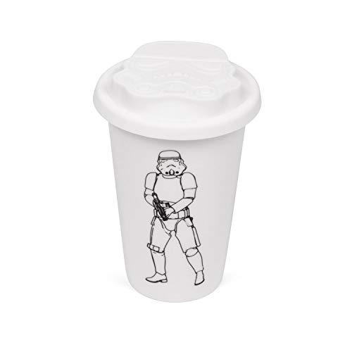 Shepperton Design STMTRPTMW ThumbsUp Original Stormtrooper-Keramiktasse mit Deckel (we), Keramik, weiß von Thumbs Up