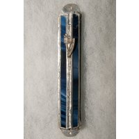 Abgerundete Mesusa-Hülle - Handgefertigt in Israel Aus Buntglas, Kupfer Und Lot von ShepselArtJudaica