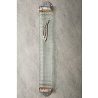 Clear Banded Glass Mezuzah Hülle - Handgemachte Aus Israel von ShepselArtJudaica