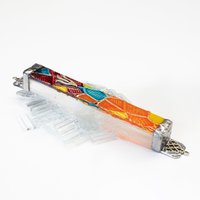 Mehrfarbige, Handbemalte Mosaik-Glas-Mesusa Aus Der Jerusalem-Kollektion von ShepselArtJudaica