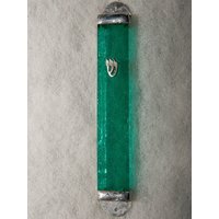 Smaragdgrüne Mezuzah Hülle Aus Glas - Handgemachte Israel von ShepselArtJudaica