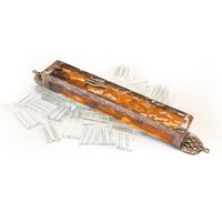 strukturiertes Bernsteinglas Mezuzah Gehäuse - Handgemachtes Aus Israel von ShepselArtJudaica