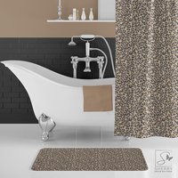 Badematte Leopardenmuster Mikrofaser Rutschfester Beige Badezimmerteppich von SherryDecorBoutique