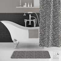 Badematte Schnee Leopard Print Rutschfester Mikrofaser Teppich von SherryDecorBoutique
