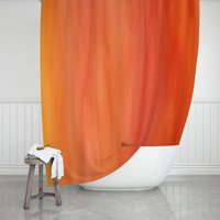 Orange Farbe Waschen Duschvorhang 71 "x74", Bunte Farbstreifen Badezimmer Dekor, Abstraktes Aquarell Bad Vorhang von SherryDecorBoutique
