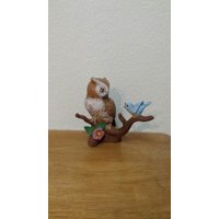 Eule Auf Ast Schaut Diesen Verrückten Kleinen Vogel, Der Eine Attitüde Hat | #742 von SherrysCeramicCrafts