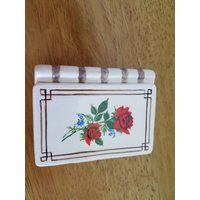 Keramik-Buch-Ring-Box Mit Roten Rosen | #1102 - Gebrannt in Aufkleber Aus von SherrysCeramicCrafts