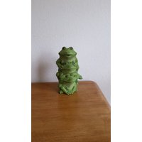 Keramik Frosch Totem Bank - Drei Frösche Übereinander Gestapelt von SherrysCeramicCrafts