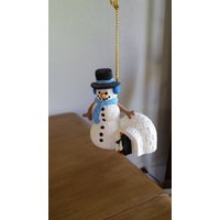 Keramik Schneemann Mit Iglu Und Pinguin Ornament | #528 von SherrysCeramicCrafts