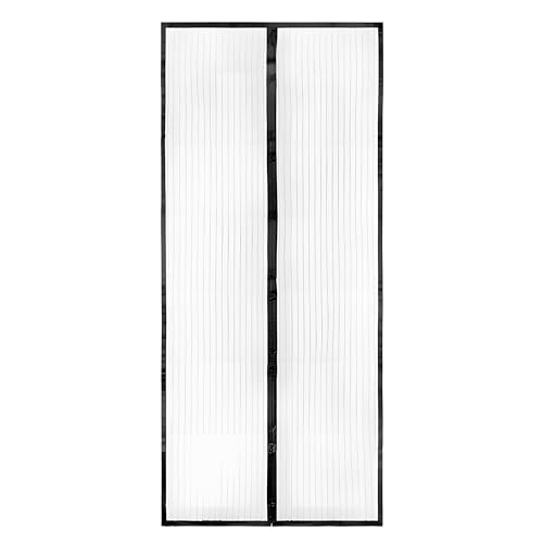 Sherveer® Fliegengitter Balkontür 90x200cm aus Fiberglas mit 36 Magneten Insektenschutz Vorhang für Terrassentür Reißfest Klebemontage ohne Bohren schwarz von Sherveer