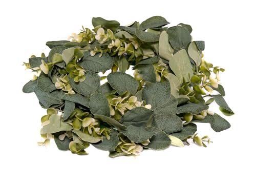 Türkranz 30cm Blumenkranz (1 Stück) dekokranz wandkranz Grün Weißer Blätterkranz für Türen, Wände und Festliche Anlässe von Sherveer
