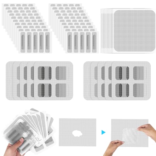 Sheryl&Rain Fliegengitter Reparatur Set, 150 Stück Stark Kleber Fliegengitter Fenster Reparatur, Insektenschutz Fenster Reparatur, Fliegengitter Reparatur Klebeband für Tür Loch Von Ausbesserung von Sheryl&Rain