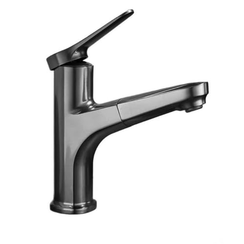 Waschbeckenhahn Wasserhahn mit Auszugsprühgerät, Eingriffsbeckenmischungshahn für Heißes und Kaltes Wasser, Toilette Down Waschbecken Wasserhahn mit Rotierender Ausstrahlung von ShiPRRYa