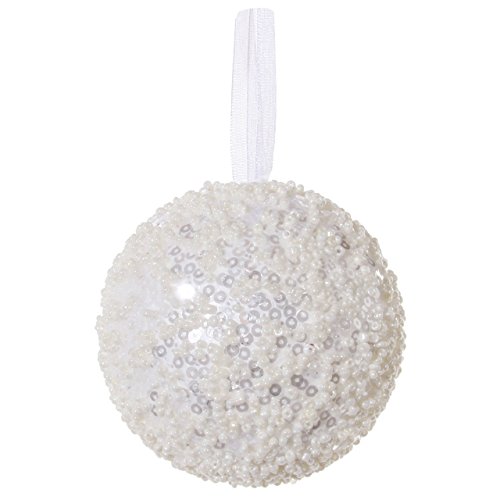 ShiShi · Christbaumkugel mit Perlen · Creme Silber, Größe:6er-Set (8cm) von ShiShi