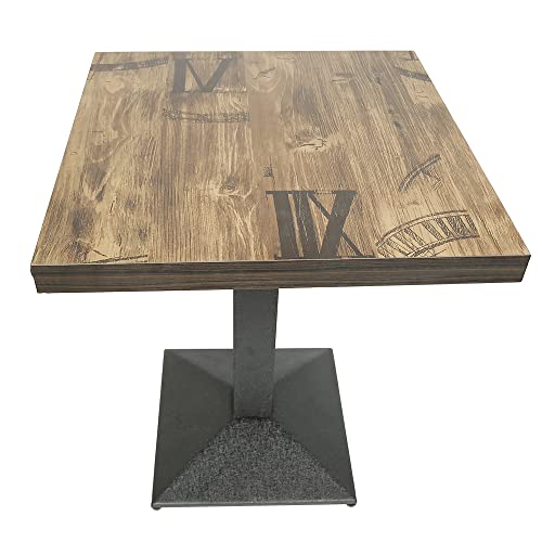 ShiShi Industrieller Retro-Esstisch, Höhe 75 cm, quadratischer Tisch, Küchentisch aus Metall und Holz, Bistrotisch für 1 – 4 Personen (braun-schwarz, D1, 60 × 60 × 75 cm) von ShiShi