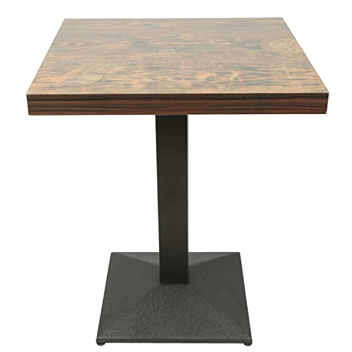 ShiShi Industrieller Retro-Esstisch, Höhe 75 cm, quadratischer Tisch, Küchentisch aus Metall und Holz, Bistrotisch für 1 – 4 Personen (braun-schwarz, D2, 60 × 60 × 75 cm) von ShiShi